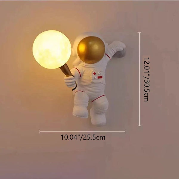 Contemporary Astronaut Wall Sconce - Resin ABS 1-Light Lamp for Bedroom