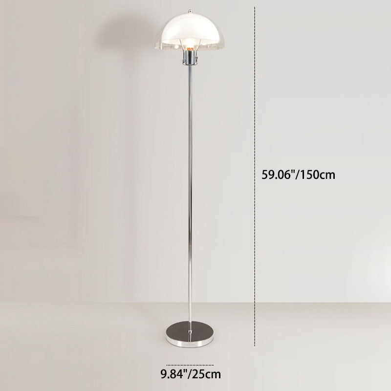 Modern Simplicity Half Round Acrylic Floor Lamp - 1-Light Design for Living Room