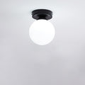 Modern Minimalist Glass Round Ball Semi-Flush Mount Ceiling Light for Hallway