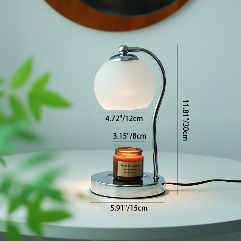 Modern Minimalist Orb Iron Glass 1-Light Melting Wax Table Lamp for Bedroom, Contemporary Nightstand Lighting, Elegant Home Decor, Stylish Desk Lamp, Unique Wax Design, Warm Lighting Fixture, Modern Bedroom Accessories, Artistic Table Lighting, Perfect Gi