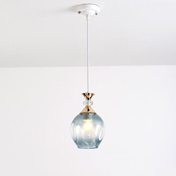 Contemporary Nordic Gradient Glass Orb 1/3 Light Island Chandelier for Living Room