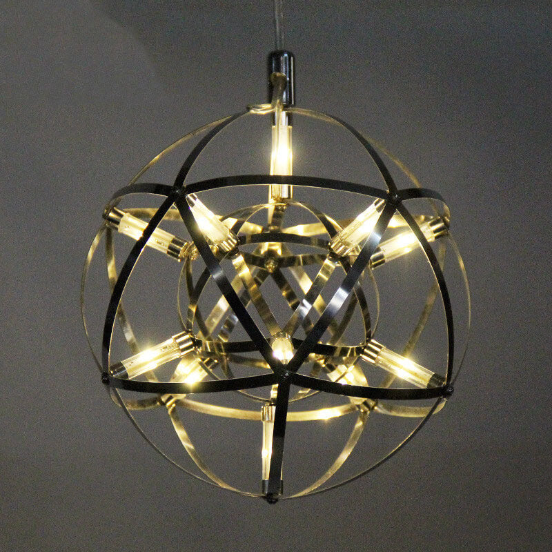Contemporary Iron 12-Light LED Firework Pendant for Living Room