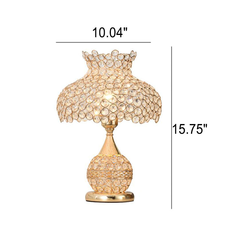 Nordic Luxury Crystal Cone Geometry 1-Light Table Lamp - Modern LED Nightstand Lamp, Elegant Home Decor, Contemporary Lighting, Stylish Bedside Accent, Unique Crystal Design for Living Room, Bedroom, Office, and Dining Area
