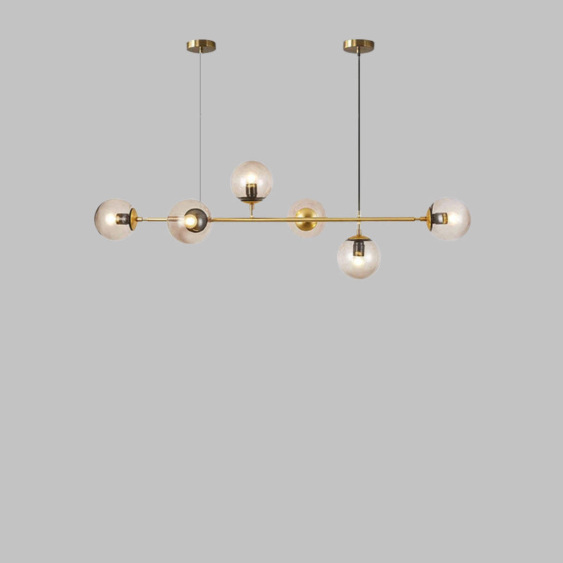 Modern Minimalist Round Globe 6-Light Chandelier - Glass Island Light Fixture