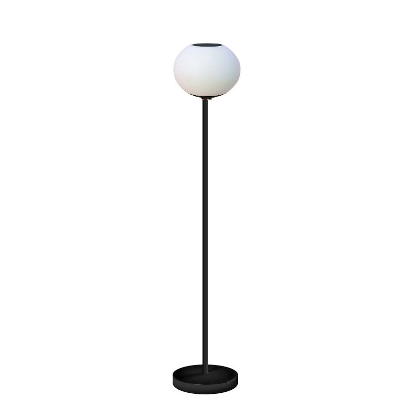 Solar Modern Minimalist Oval LED Outdoor Standing Lamp | Wrought Iron PE Design