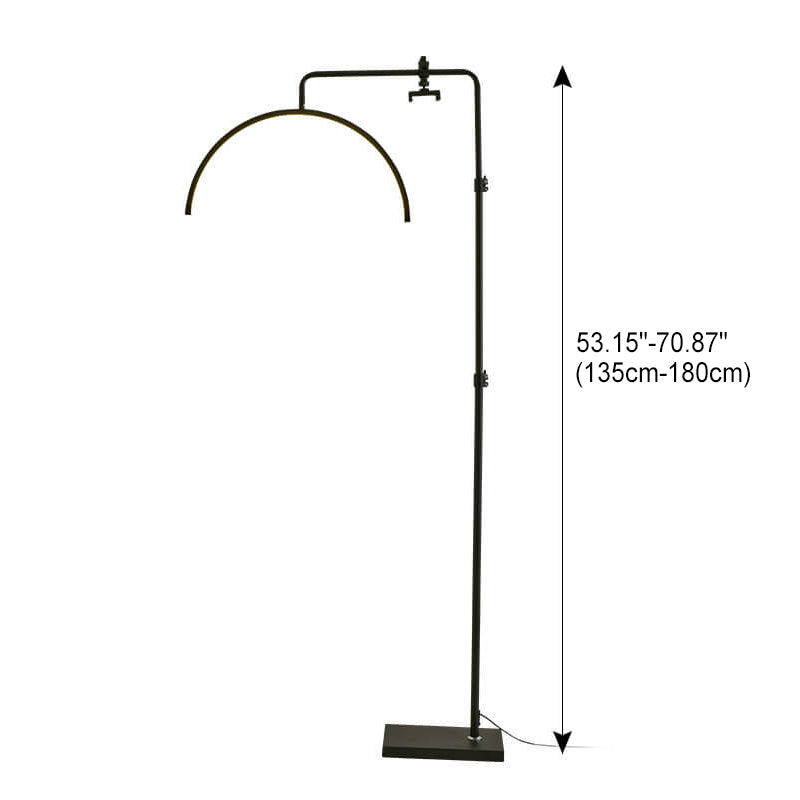 Modern Minimalist Half-Moon Iron LED Floor Lamp, Retractable Design, Stylish Standing Light для Living Room & Home Decor