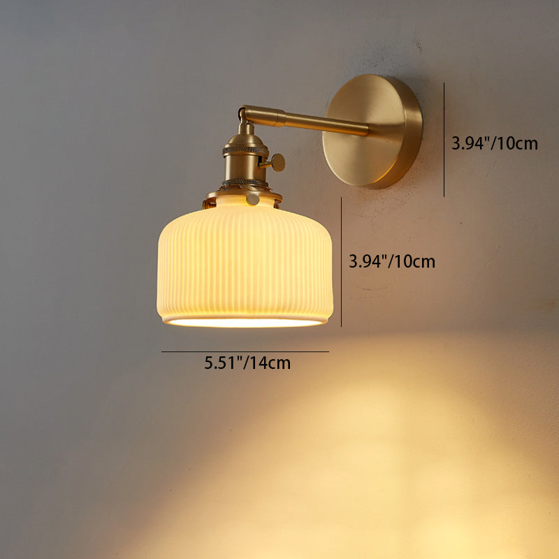 Modern Minimalist Striped Ceramic Wall Sconce Light