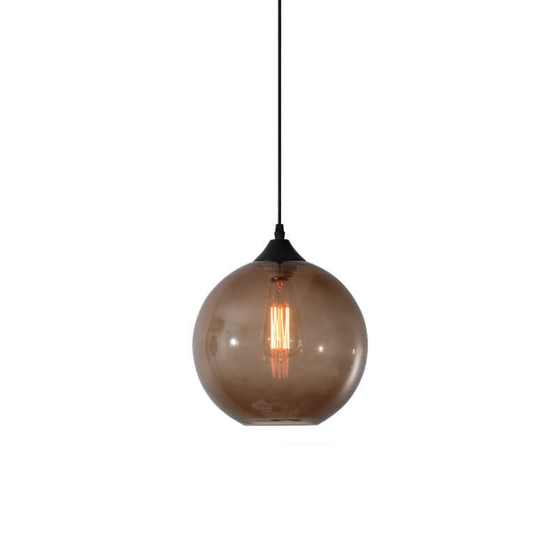 Modern Minimalist Stained Glass Iron 1-Light Pendant for Living Room