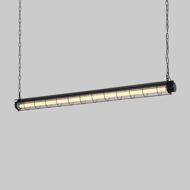 Contemporary Industrial Acrylic 1/2 Light Island Chandelier for Dining Room