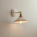 Traditional Vintage Round Ceramic Brass Wall Sconce Lamp for Living Room