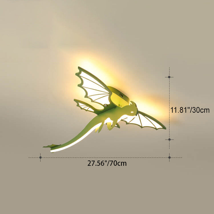 Contemporary Creative Acrylic Cartoon Dinosaur LED Semi-Flush Mount Ceiling Light for Kids Bedroom, Nursery, Playroom, Fun Lighting, Cute Dino Design, Adjustable Brightness, Modern Home Decor, Unique Children's Room Light Fixture