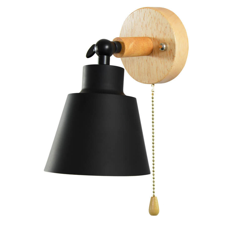 Nordic Minimalist Rotatable Wood 1-Light Wall Sconce Lamp Serene Design