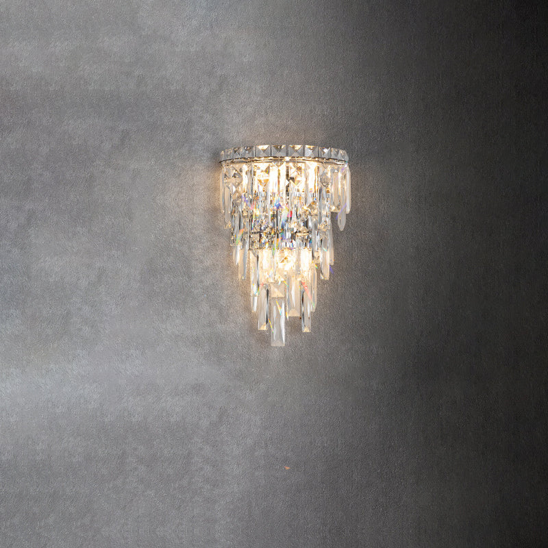 Contemporary Luxury Crystal Tassel Wall Sconce - 1-Light for Living Room