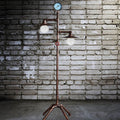 Industrial Steampunk Copper Water Pipe Floor Lamp - 2-Light Design