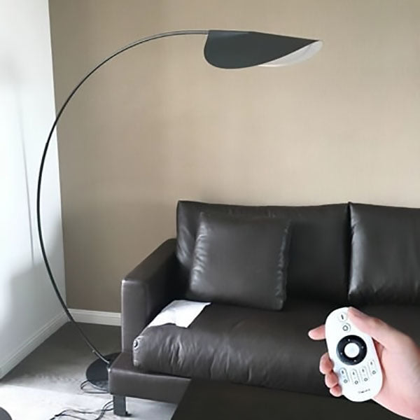 Italian Minimalist Fishing Rod Floor Lamp - Wicker Iron 1-Light Design