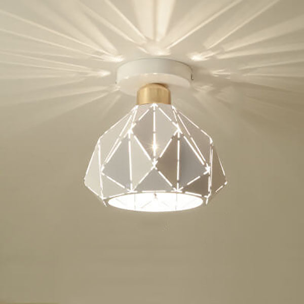 Modern Macaron 1-Light Diamond Dome Semi-Flush Mount Ceiling Light