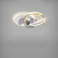 Luxury Double Ring LED Flush Mount Ceiling Fan Light Combination
