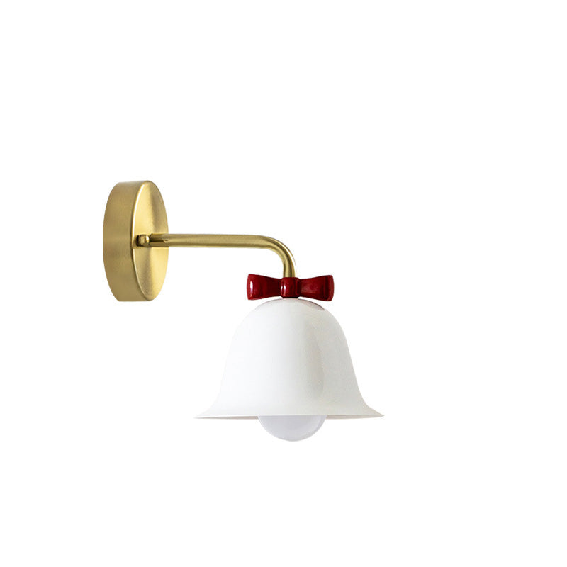 Traditional French Bell Wall Sconce Lamp - Round Iron 1-Light for Living Room