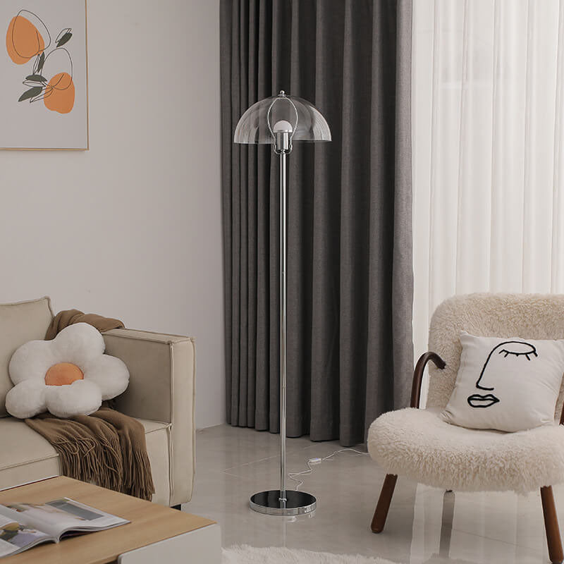 Nordic Vintage Acrylic Dome Floor Lamp - 1-Light Standing Design