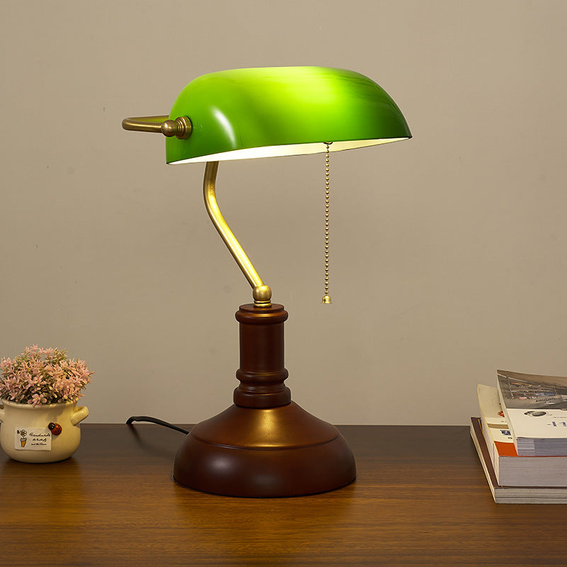 Traditional Vintage Solid Wood Glass Bank Zipper 1-Light Table Lamp for Bedroom, Rustic Desk Lamp, Stylish Nightstand Lighting, Retro Home Decor, Classic Wooden Table Lamp, Unique Bedroom Accessory, Elegant Glass Shade, Cozy Lighting Solution, Farmhouse T