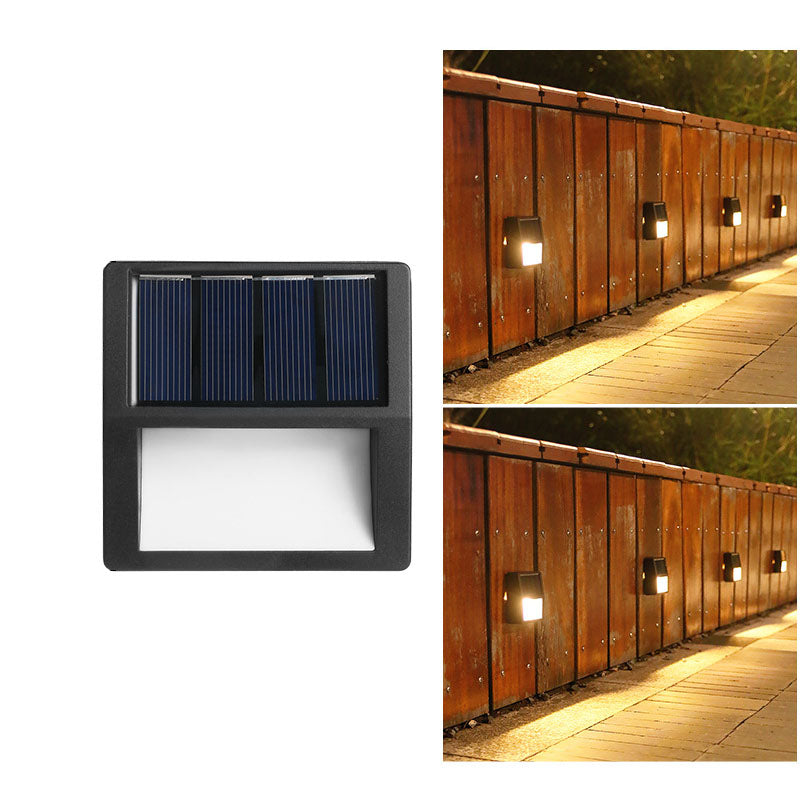 Modern Minimalist Square LED Solar Step Light - Waterproof Outdoor Patio Lighting