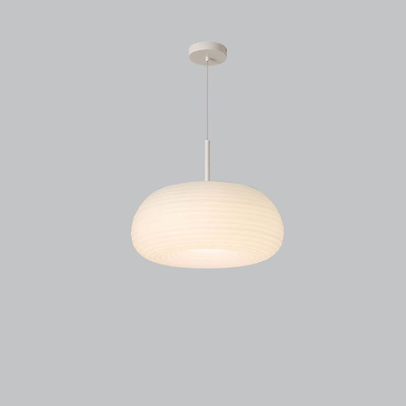 Modern Minimalist White Round Iron PE LED Pendant Light