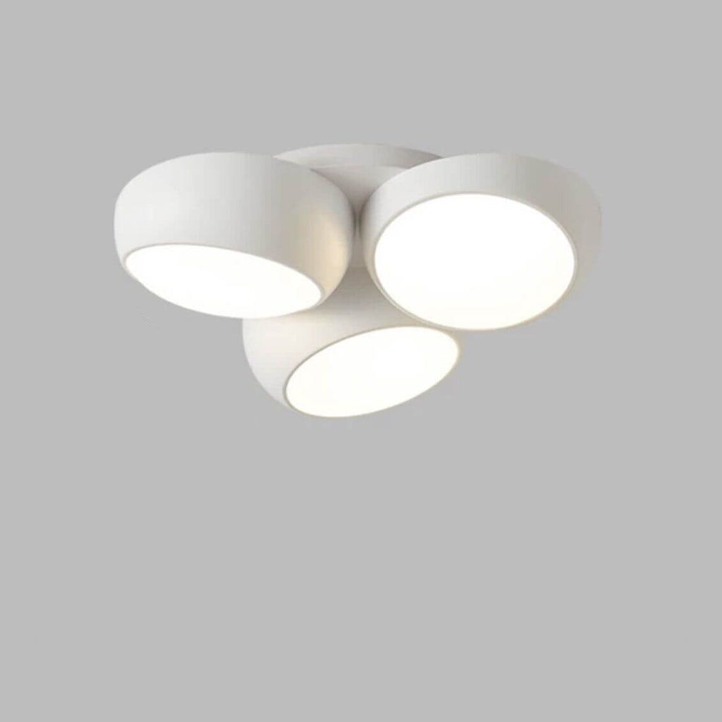 Scandinavian Modern Round LED Semi-Flush Mount Ceiling Light – Iron & Plastic Design
