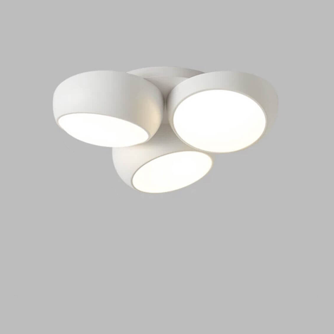 Scandinavian Modern Round LED Semi-Flush Mount Ceiling Light – Iron & Plastic Design