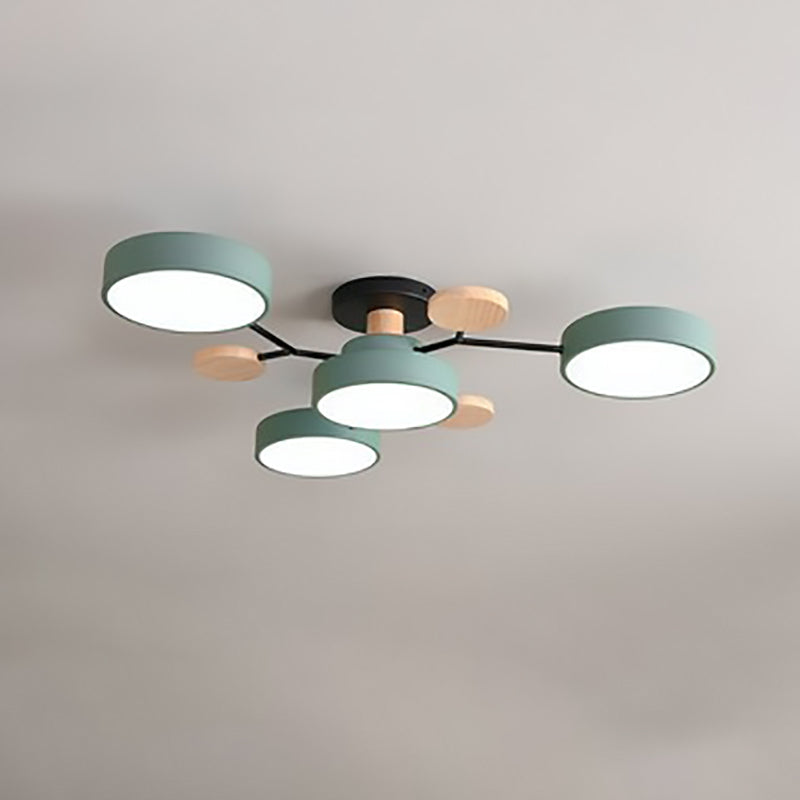 Contemporary Scandinavian Round Molecule Branch LED Ceiling Light for Living Room