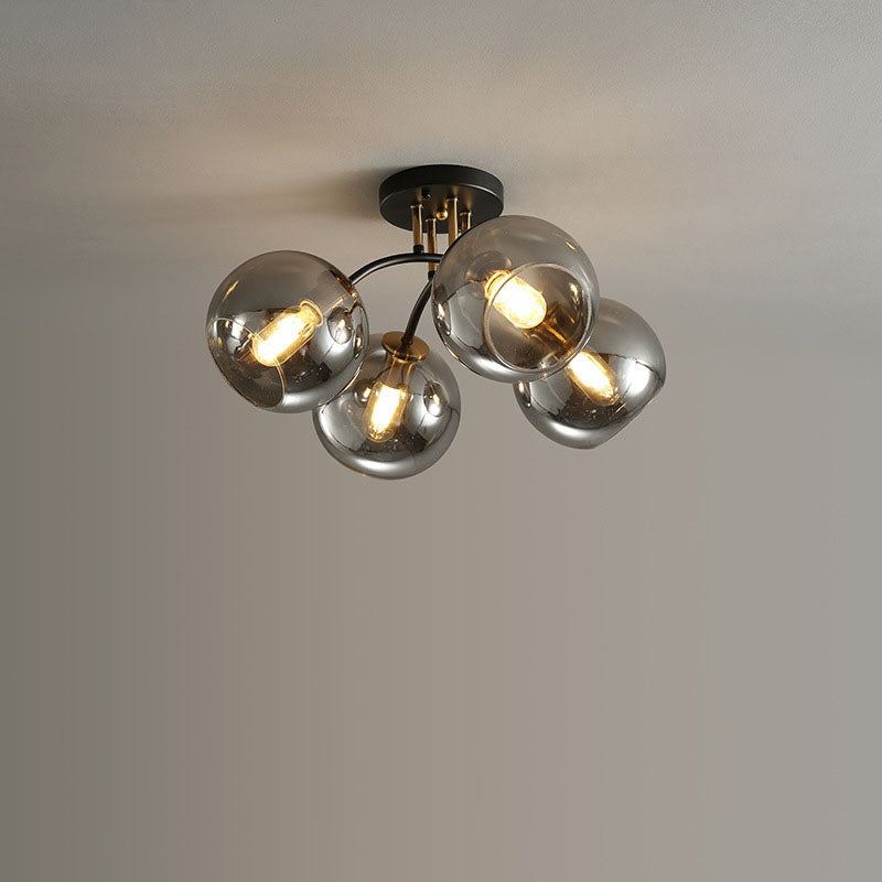 Modern Luxury Iron Glass Magic Bean Semi-Flush Mount Ceiling Light - 4/6/8 Lights for Bedroom