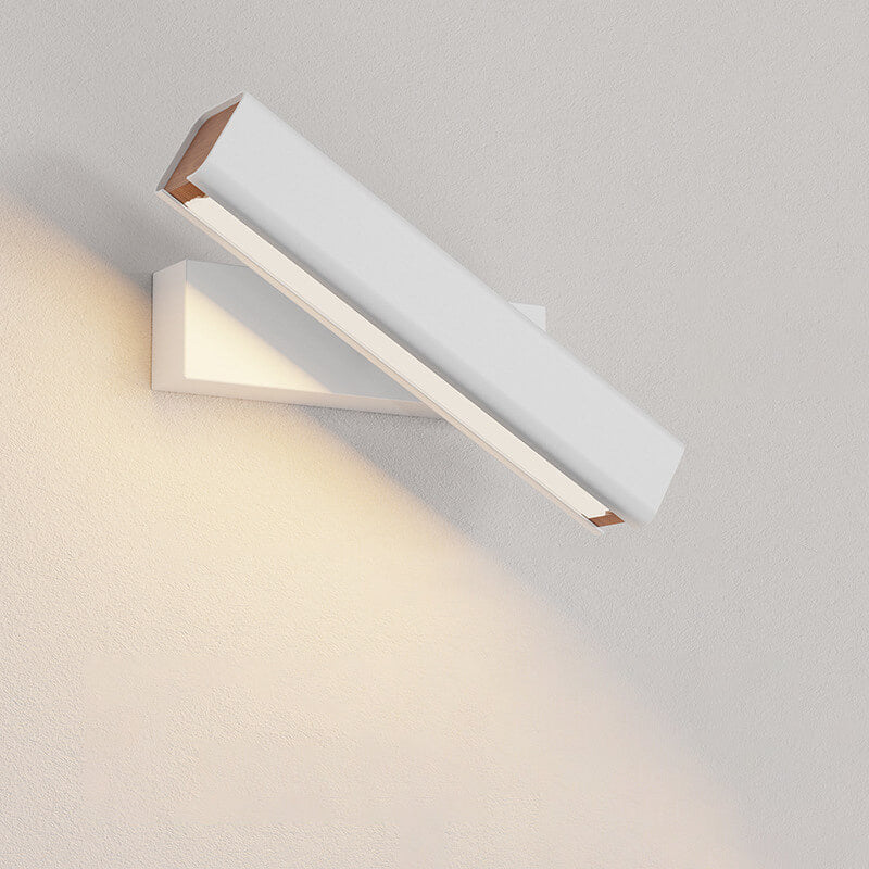 Modern Minimalist LED Wall Sconce - Rectangular Aluminum & Wood Design