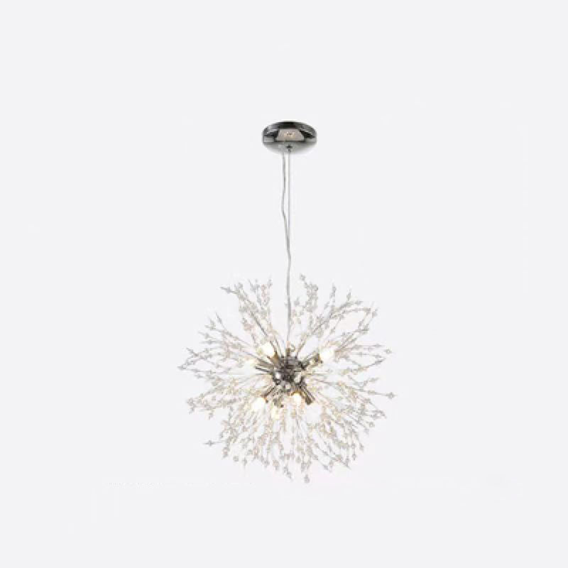 Contemporary Scandinavian Dandelion Crystal Chandelier - 8/9/12/16 Lights for Bedroom Elegance