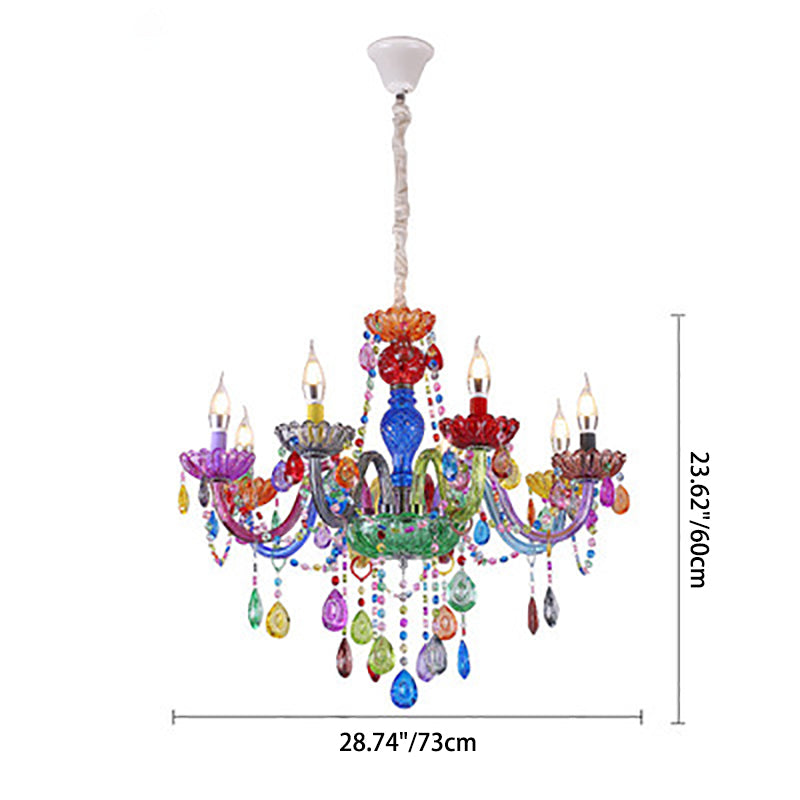 Modern Luxury Crown Iron Glass Crystal Chandelier 6/8 Light for Dining Room