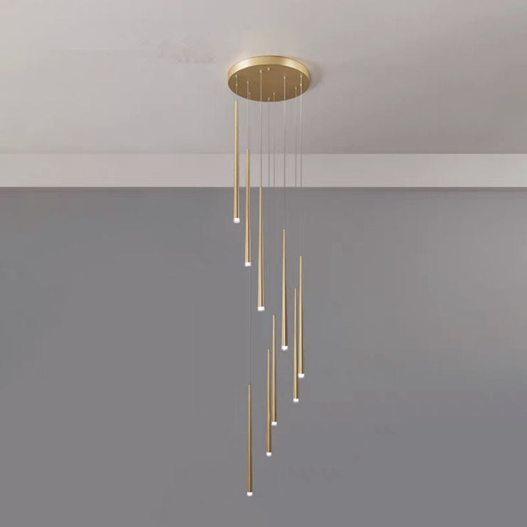 Modern Minimalist Tapered Tube LED Island Chandelier - Iron & Acrylic Design