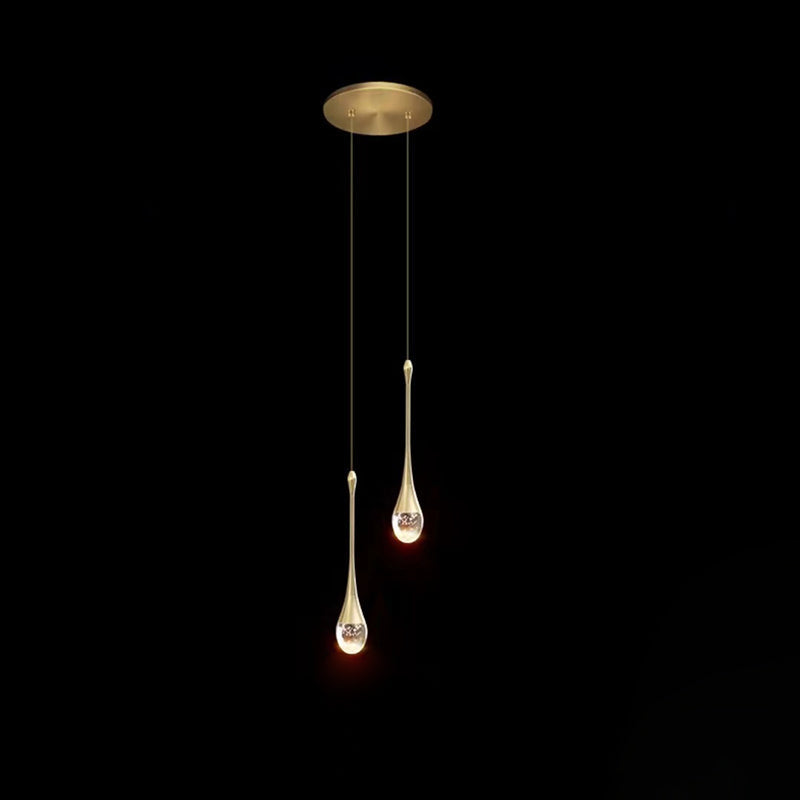 Contemporary Scandinavian Crystal LED Chandelier for Bedroom 

Elevate your bedroom decor with this stunning contemporary chandelier, featuring water drop design and a sleek combination of iron and aluminum. Perfect for adding a touch of elegance, this LE