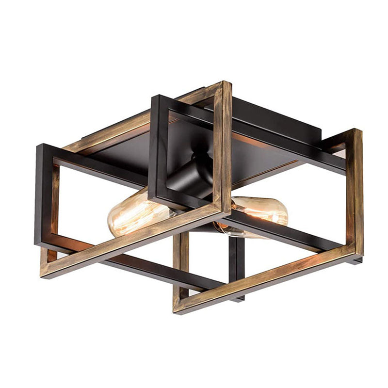Contemporary Industrial Square Iron 2-Light Semi-Flush Mount Ceiling Light 

Upgrade your living room decor with this stylish contemporary industrial 2-light semi-flush mount ceiling light. Crafted from durable iron with a sleek square design, this fixtur
