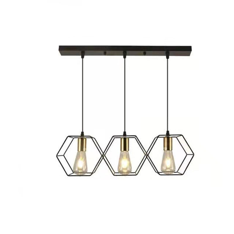 Contemporary Industrial 3/5 Light Iron Island Chandelier for Living & Dining Rooms