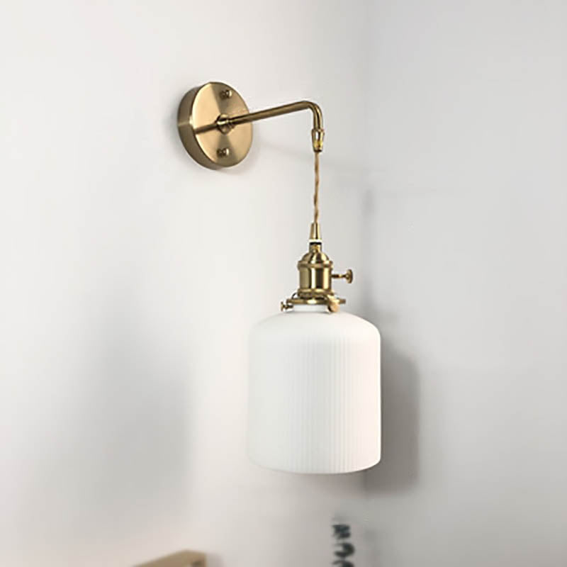 Japanese Retro Minimalist Brass Lucite Wall Sconce 1-Light Lamp