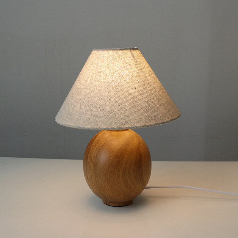 Japanese Wabi-Sabi Vintage Solid Wood 1-Light Table Lamp