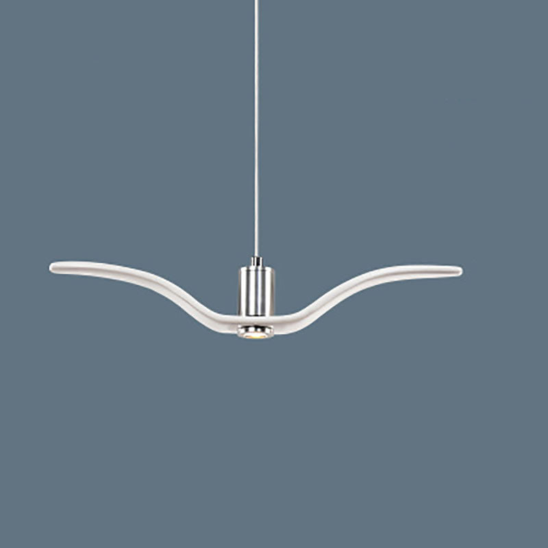 Contemporary Nordic Wrought Iron Seagull LED Pendant Light for Living Room