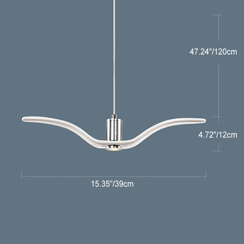 Contemporary Nordic Wrought Iron Seagull LED Pendant Light for Living Room