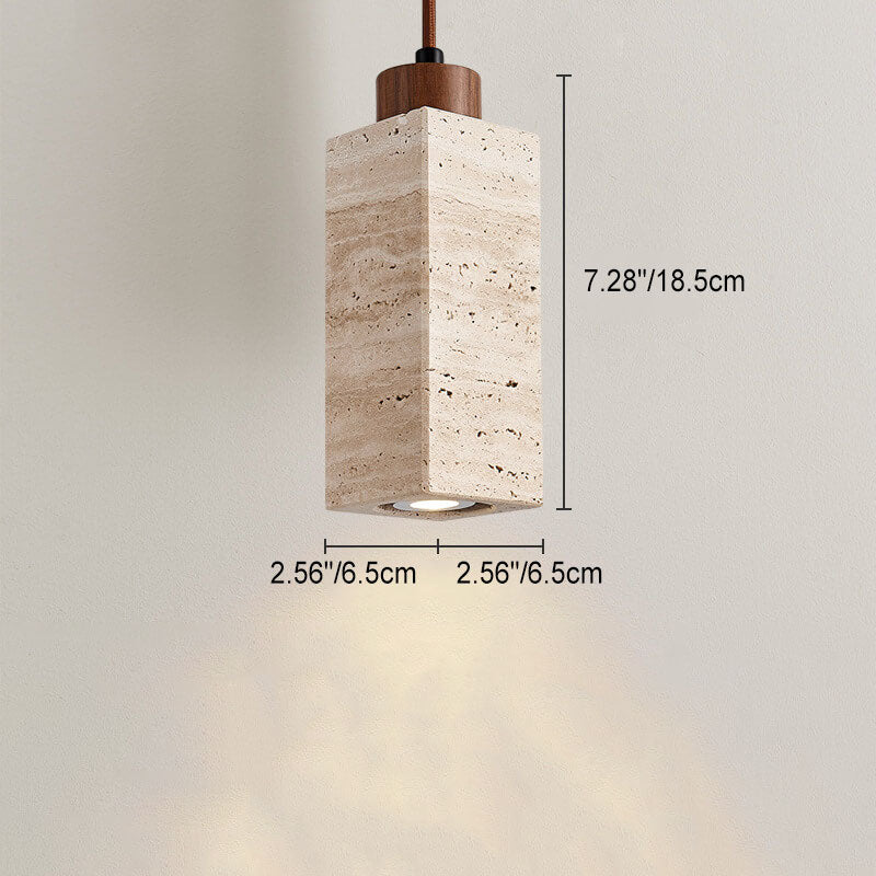 Wabi-Sabi Solid Wood & Stone Island Light Chandelier - 1/2/3-Light Rustic Fixture