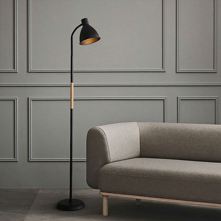 Modern Minimalist Iron Cone Floor Lamp - 1-Light Standing Lamp for Living Room & Bedroom
