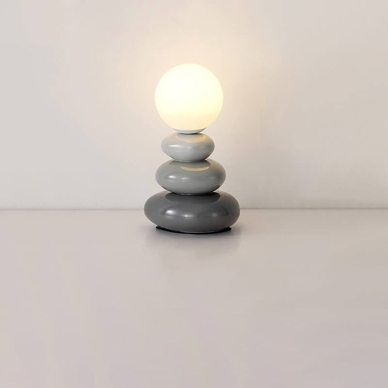 Modern Minimalist Pebble Ceramic Glass USB LED Table Lamp - Stylish Home Lighting, Decorative Desk Lamp, Contemporary Nightstand Light, USB Rechargeable Lamp, Elegant Office Lighting, Soft Ambient Light, Unique Home Decor, Energy-Efficient LED, Decorative