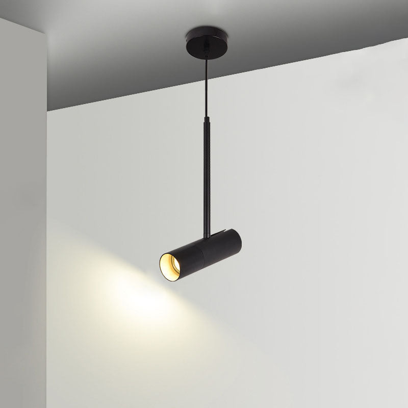 Contemporary Nordic Metal Long Barrel Pendant Light for Bedroom
