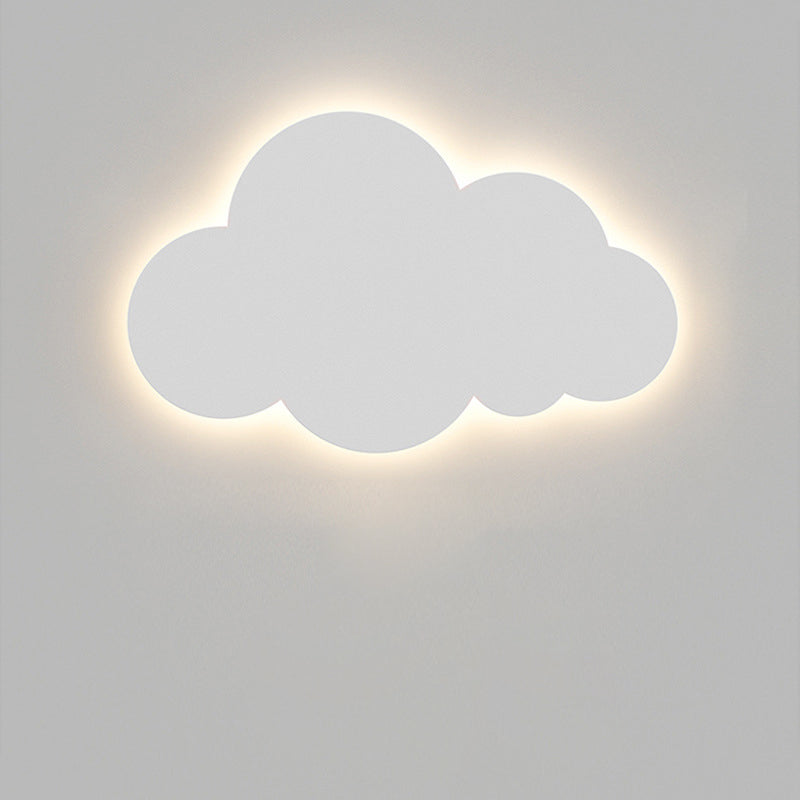 Contemporary Cartoon Cloud LED Wall Sconce for Kids Room - Iron Acrylic Shade Night Light