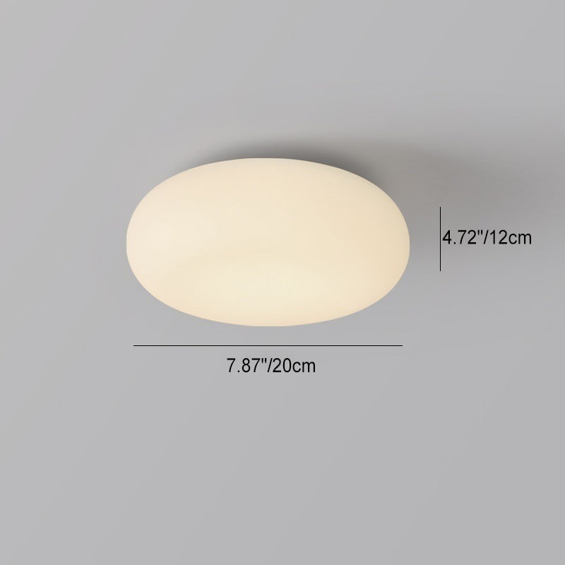 Modern Minimalist Oval Iron PE LED Flush Mount Ceiling Light for Bedroom