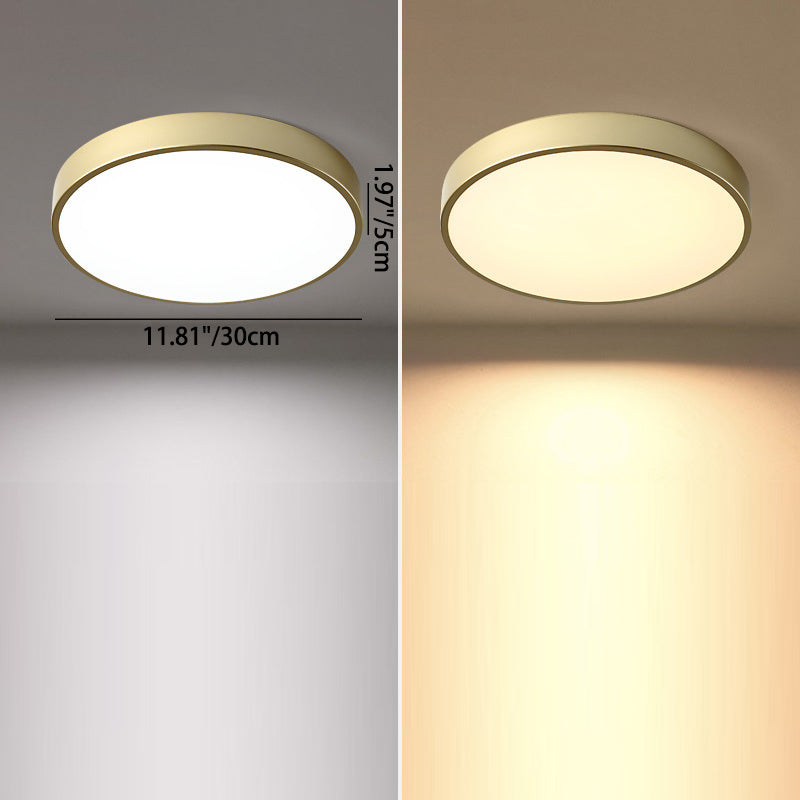 Modern Minimalist Round Iron Acrylic LED Ceiling Light for Living Room