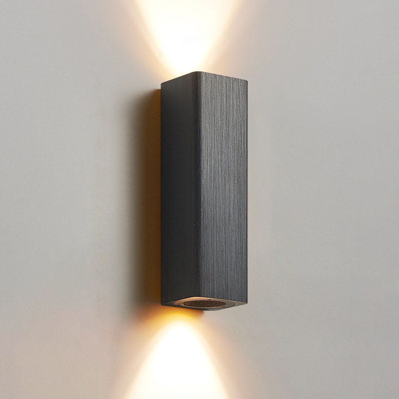 Nordic Minimalist Brushed Aluminum LED Wall Sconce - Rectangular Design, Modern Lighting, Durable Fixture, Energy-Efficient, Home Decor Accent