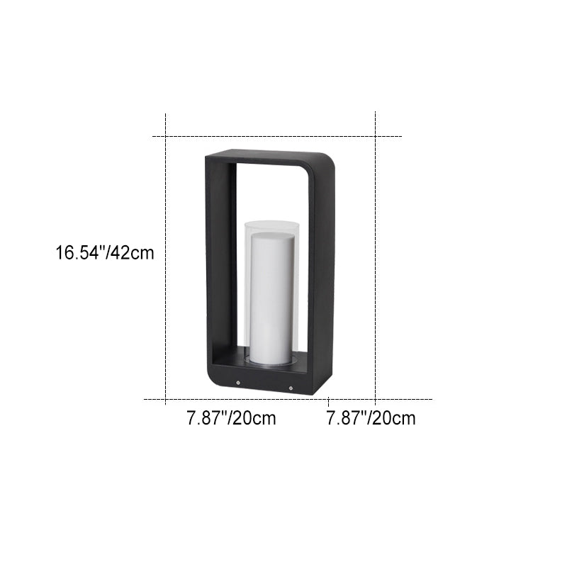 Modern Minimalist Square Frame Stainless Steel LED Landscape Light - Waterproof Acrylic Outdoor Patio Lighting